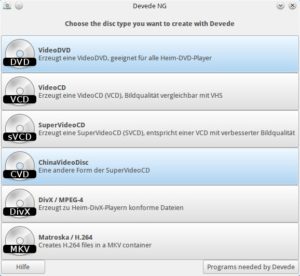 Abbildung 1: Im Startfenster wird lediglich das Zielformat ausgesucht.