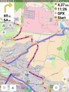 Abbildung 2: OsmAnd errechnete im Test für Fahrradrouten mit dem Profi <span class="ui-element">fastbike</span> die gleiche Route wie QMapShack.