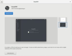 Abbildung 2: Flathub bildet den zentralen App-Shop für Flatpaks. Zunächst konfigurieren Sie den Zugang zum parallelen Ökosystem, dann installieren Sie EasySSH.