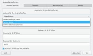 Abbildung 3: Die Netzwerk-Verwaltung unter OpenSuse setzt standardmäßig auf den Suse-spezifischen Hintergrunddienst Wicked. Auf Laptops richtet der Installer allerdings den distributionsübergreifend verbreiteten Network-Manager ein.