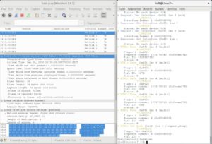 Abbildung 3: Das Analyse-Werkzeug <code>iwmon</code> hilft bei der Suche nach Störungen im Netzwerk. Die mit dem Programm gesammelten Daten werten Sie bei Bedarf etwa mit Wireshark aus.