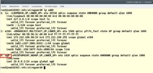 Abbildung 4: Der Befehl <code>ip addr</code> zeigt die neu erstellte Schnittstelle mit ihren Eigenschaften an.
