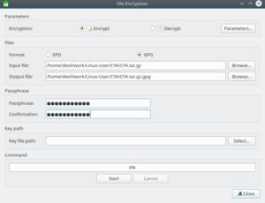 Abbildung 6: F&uuml;r das Verschl&uuml;sseln von Bin&auml;rdateien &ouml;ffnet EncryptPad eine neue Maske. Als Format stehen hier sowohl GPG sowie das native EPD zur Auswahl.