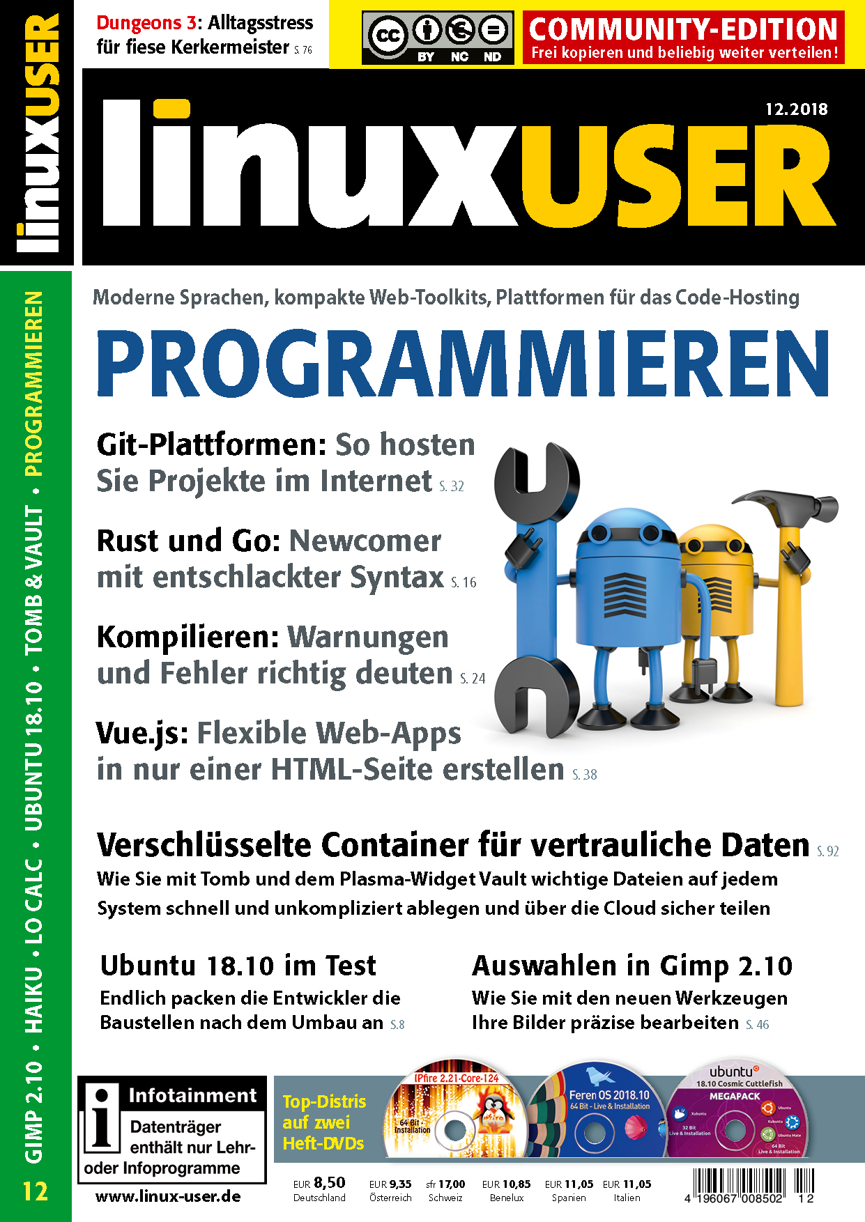 Heftcover LinuxUser Community Edition 12/2018
