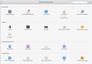 Abbildung 1: Die Systemeinstellungen fallen im Vergleich zu anderen Linux-Derivaten sehr übersichtlich aus.