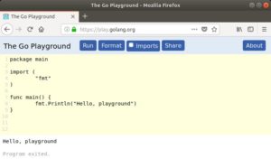 Abbildung 2: Im Playground auf der Go-Homepage haben Sie die M&ouml;glichkeit, einen kurzen Go-Programmcode einzutippen und direkt im Browser auszuf&uuml;hren&nbsp;<a href="#artRef-i3">[3]</a>.