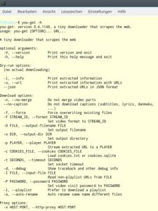 Abbildung 2: Bei Bedarf rufen Sie, wie bei vielen Programmen f&uuml;r die Kommandozeile &uuml;blich, eine &Uuml;bersicht &uuml;ber alle Optionen und Parameter &uuml;ber die Option <code>-h</code> ab.