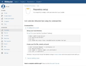 Abbildung 4: Erste Schritte mit Bitbucket, das wie Github nicht nur proprietär ist, sondern sonst stark an die Plattform erinnert. Atlassian kaufte Bitbucket im Jahr 2010 und baute einen Git-Support ein.