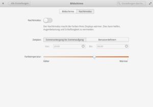 Abbildung 4: Im Nachtmodus schont der Desktop mit einer wenig hellen Darstellung die Augen.