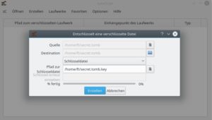 Abbildung 7: Mit ZuluCrypt haben Sie eine grafische Oberfläche zur Hand, über die Sie Tombs öffnen und schließen. Weitergehende Funktionen unterstützt die Software allerdings nicht.