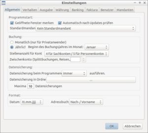 Abbildung 2: Die Einstellungsdialoge fallen bei Lin-HaBu sehr umfangreich aus.