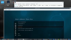 Abbildung 4: Der Start eines Live-Images mit Qemu klappt mit nur wenigen Parametern. Komplexere Aufgaben packen Sie, falls diese häufiger zum Einsatz kommen, in ein Skript.