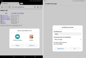 Abbildung 5: Den Zertifikatsimport erledigen Sie unter Android am besten im Standard-Webbrowser des Systems.
