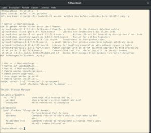 Abbildung 5: Das neue Storage-System Stratis integriert sich derzeit nur rudimentär in Fedora. Möchten Sie es trotzdem nutzen, installieren Sie zunächst die Kommandozeilen-App und aktivieren dann das System.