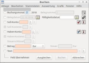 Abbildung 6: Einzelne Buchungen geben Sie in einem übersichtlichen Dialog ein.