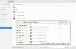 Abbildung 6: Freigegebene Ordner des Host-Systems erscheinen in einer Gnome Boxes-VM als <span class="ui-element">Spice client folder</span> in der Netzwerkumgebung.