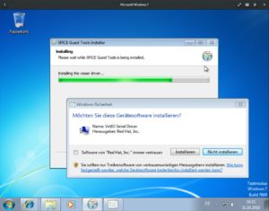 Abbildung 7: Damit Windows-Gäste mit Gnome Boxes harmonieren, müssen Sie die Spice-Guest-Tools im virtuellen System installieren.