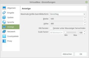 Abbildung 7: Die maximale Auflösung für alle installierten virtuellen Maschinen lässt sich per Dialog einstellen.