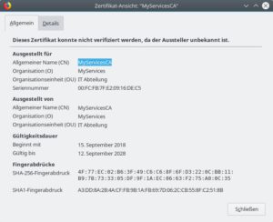 Abbildung 8: In der Zertifikatsansicht überprüfen Sie mithilfe der Fingerprints die Gültigkeit.