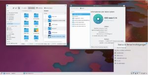 Abbildung 1: KDE Neon bietet st&auml;ndig die neuesten Entwicklungen der KDE-Entwickler. Der Versionsz&auml;hler steht aktuell bei Plasma&nbsp;5.14.4.