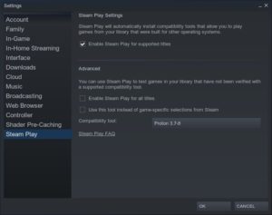 Abbildung 1: Für die aktuelle Version von Steam Play mit Proton muss man die Beta-Version des Steam-Clients aktivieren.