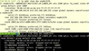 Abbildung 2: Der Aufruf <code>ip link show</code> listet alle Netzwerkkarten, inklusive der virtuellen und nicht aktiven Interfaces. Letztere erkennen Sie daran, dass das Schlüsselwort <code>UP</code> fehlt (<code>wlan0</code> und <code>sit0</code>).