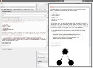 Abbildung 3: Im Fragmenteditor formatieren Sie den Text mit Wiki-Code. Ein Klick auf den Schalter <span class="ui-element">Preview</span> zeigt das formatierte Ergebnis (rechts).