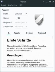 Abbildung 8: Gufw dient als Frontend f&uuml;r Netfilter und besticht durch seine einfache Bedienbarkeit.