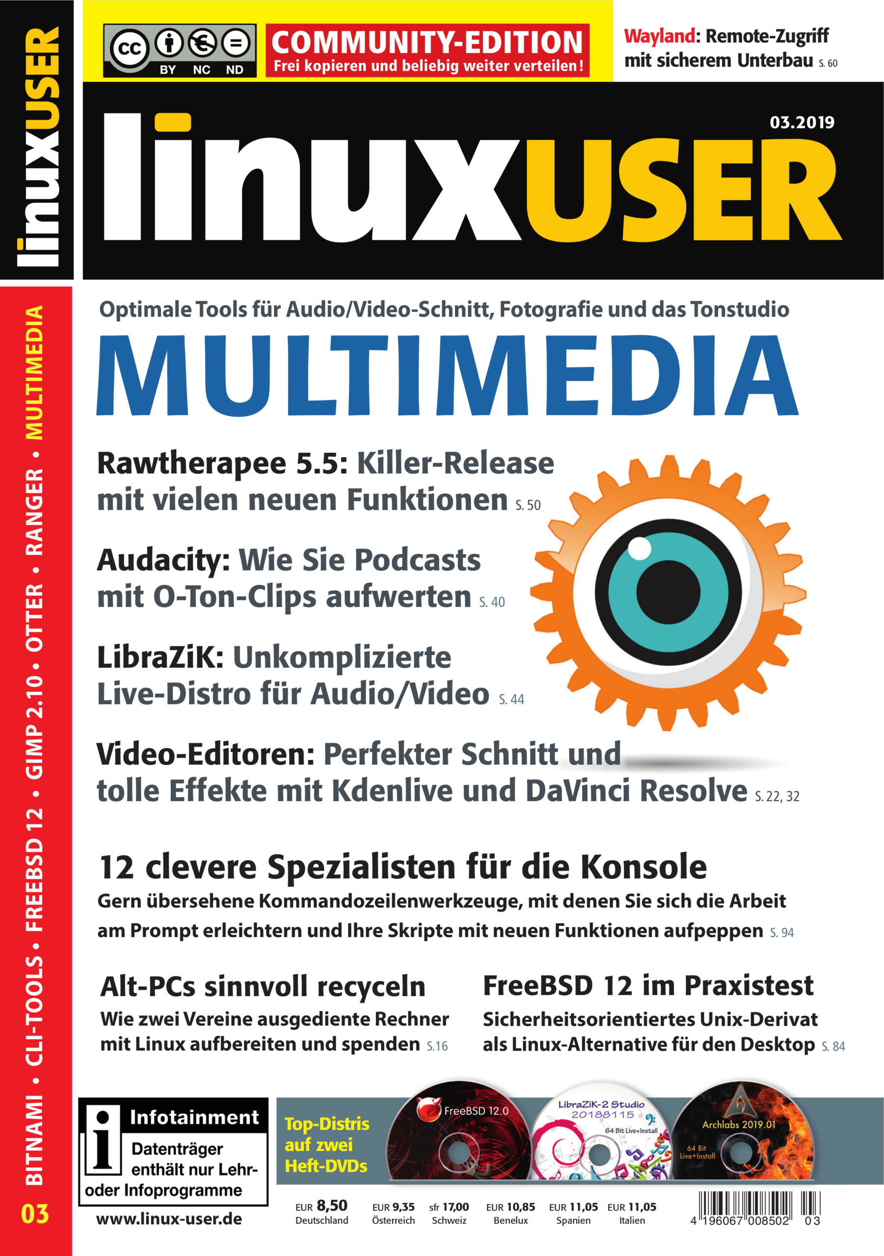 Heftcover LinuxUser Community Edition 03/2019