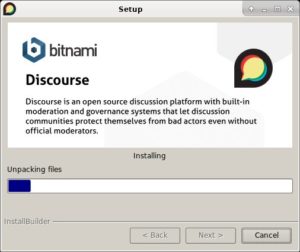 Abbildung 1: Bitnami installiert die Anwendungen mittels eines grafischen Frontends.