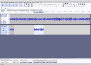 Abbildung 1: Audacity vermag mit mehreren Mono- oder Stereo-Tonspuren simultan zu arbeiten. In jede davon laden Sie eine der Dateien, die Sie für den Podcast zusammensetzen möchten.