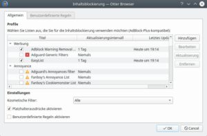 Abbildung 2: Der Otter-Browser verf&uuml;gt &uuml;ber einen integrierten Adblocker, der jedoch an Anti-Adblock-Routinen von Seiten wie Spiegel Online oder Bild.de scheitert.