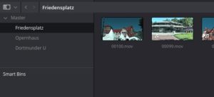 Abbildung 5: Bins helfen dabei, die Aufnahmen zu ordnen. Die virtuellen Ordner lassen sich wie normale Verzeichnisse verschachteln, indem Sie mit der rechten Maustaste darauf klicken und dann <span class="ui-element">Add bin</span> wählen.