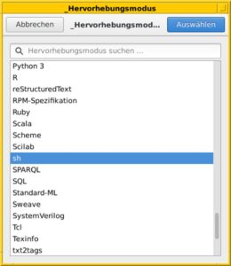 Abbildung 1: Syntaxhervorhebung einschalten in Gedit.