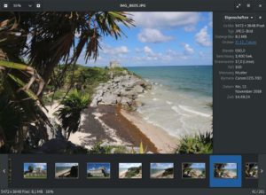 Abbildung 1: Bei Gnome Fotos (früher hieß es Eye of Gnome) handelt es sich um einen klassischen Bildbetrachter, der jedoch auch für Fotografen nützliche Funktionen bereithält.