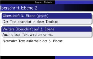 Abbildung 2: &Uuml;berschriften dritter Ebene im Format <code>Warsaw</code>, mit Fencing.