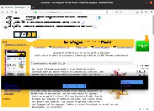 Abbildung 2: Mit dem Dienst auf Html.brow.sh testen Sie das Ergebnis von Browsh – in diesem Fall die Homepage von LinuxUser. Das Banner mit der Cookie-Meldung platziert der Browser dabei jedoch nicht korrekt.