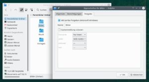 Abbildung 4: In aktuellen Versionen von KDE und Gnome enth&auml;lt der Dialog <span class="ui-element">Eigenschaften</span> jedes Verzeichnisses einen Reiter <span class="ui-element">Freigabe</span>, in dem Sie den Ordner ins Netz exportieren.