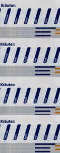 Abbildung 4: Unten der Original-Scan, dessen Qualit&auml;t die verlustfreie Kompression nicht ver&auml;ndert (Skript-Option <code>1</code>). Dar&uuml;ber folgen verlustbehaftet komprimierte Varianten in abnehmender Qualit&auml;t (Skript-Optionen <code>2</code> bis <code>4</code>).