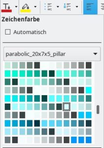Abbildung 4: Die Parabolic Colour Palette bietet zahlreiche helle und pastellige Farbtöne, mit denen Sie unter anderem zu dunklen Ausdrucken vorbeugen.