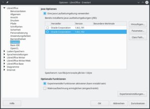 Abbildung 5: Auf Java basierte Plugins brauchen Zugriff auf die JRE-Umgebung.