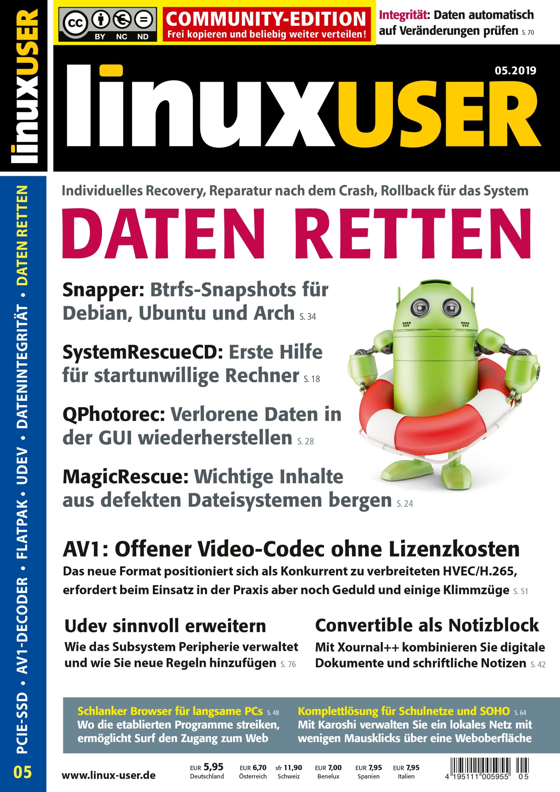 Heftcover LinuxUser Community Edition 05/2019