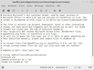 Abbildung 1: Bei dem Magic-Rescue-Rezepten handelt es sich um einfache Textdateien. Die mitgelieferten Exemplare verweisen am Anfang auf ihren Zweck.