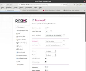 Abbildung 2: Die Konfiguration der Pinbox erfolgt vollst&auml;ndig &uuml;ber ein Webfrontend. Auch f&uuml;r den sp&auml;teren Verbindungsaufbau gen&uuml;gt ein Webbrowser.