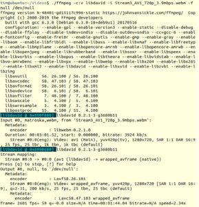 Abbildung 3: Dav1d schafft sogar auf einem etwas älteren System mit Intel-Prozessor 59 Frames pro Sekunde.