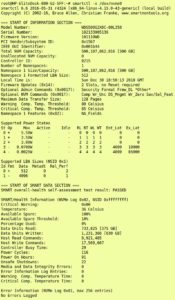 Abbildung 3: Die Smartmontools liefern in den neueren Versionen auch Statusdaten zu den neuen NVMe-SSDs.