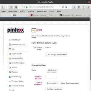 Abbildung 4: Zum Absichern der Verbindung sollten Sie auf jeden Fall die SSL-Verschl&uuml;sselung aktivieren. Dank Let's Encrypt gibt es das daf&uuml;r n&ouml;tige Zertifikat zum Nulltarif.