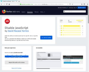 Abbildung 2: Das Firefox-Addon <span class="ui-element">Disable JavaScript</span> hilft durch Blockieren der Skriptausf&uuml;hrung beim Stromsparen.