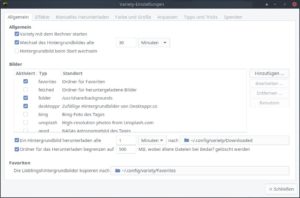 Abbildung 4: Variety gestattet die (falls gew&uuml;nscht automatische) Anpassung des Desktop-Hintergrunds.