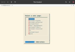 Abbildung 4: Arch-Wiki-Lite geht flott zu Werk und zeigt die Fundstellen per Ncurses an.